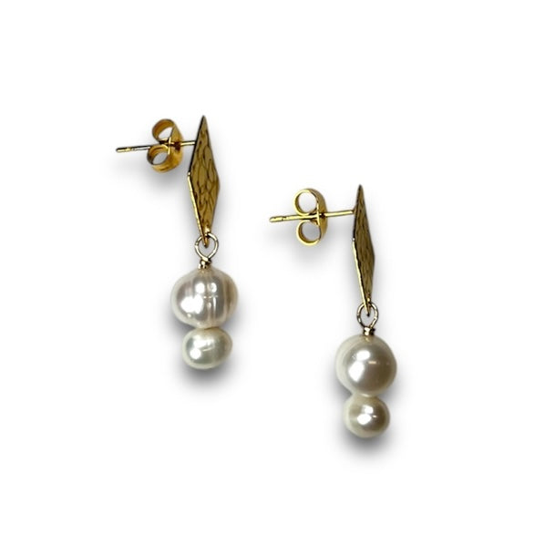 Pearlescent Diamond Studs