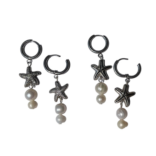 Silver Starfish Dangles