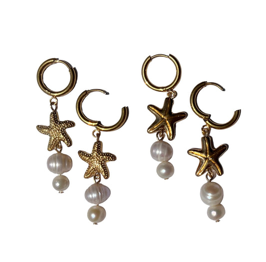 Gold Starfish Dangles